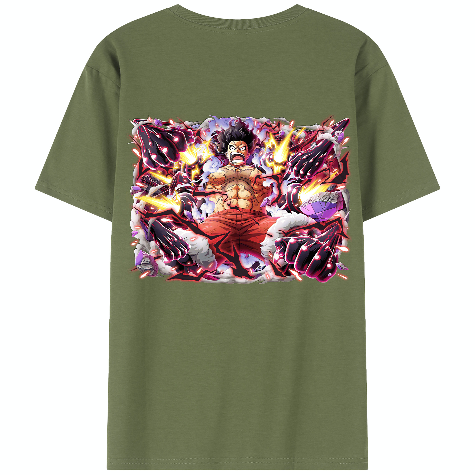 ワンピース モンキー・D・ルフィ ONE PIECE Monkey D. Luffy 綿100％半袖Tシャツ（背面プリント）